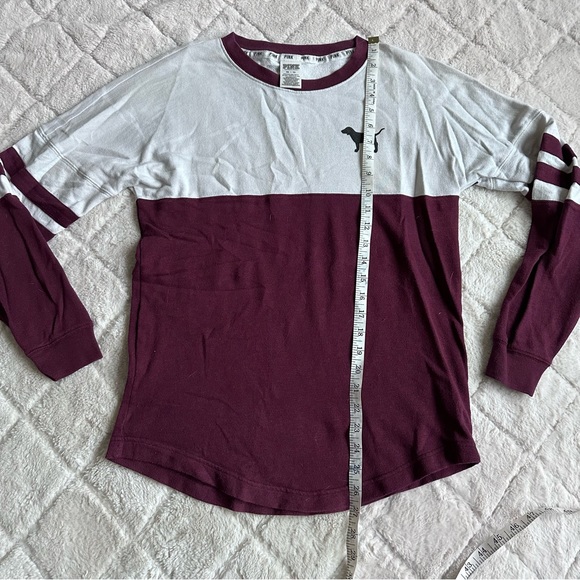 Victoria's Secret PINK | Maroon & Cream Logo Varsity Crew | Size Extra Small - Picture 10 of 10
